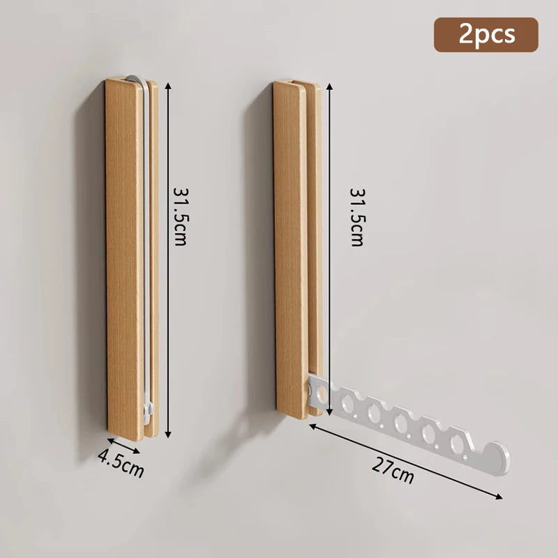 Perchero Plegable de Madera para Pared