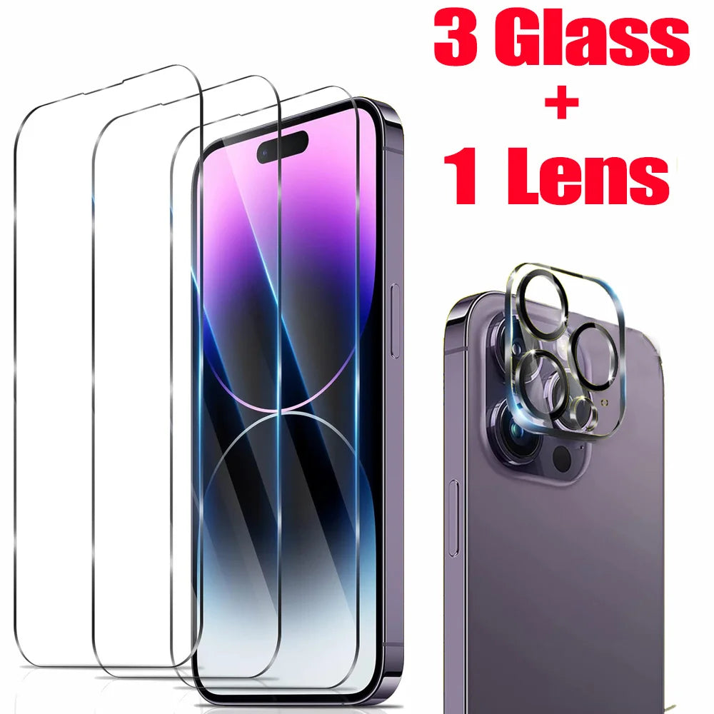 Protector de Pantalla HD con Lente de Cámara para iPhone