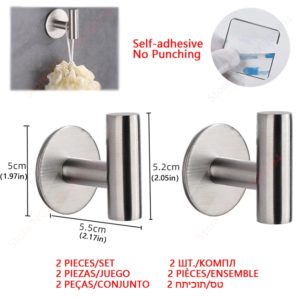 Portarrollos Adhesivo de Acero para Baño y Cocina