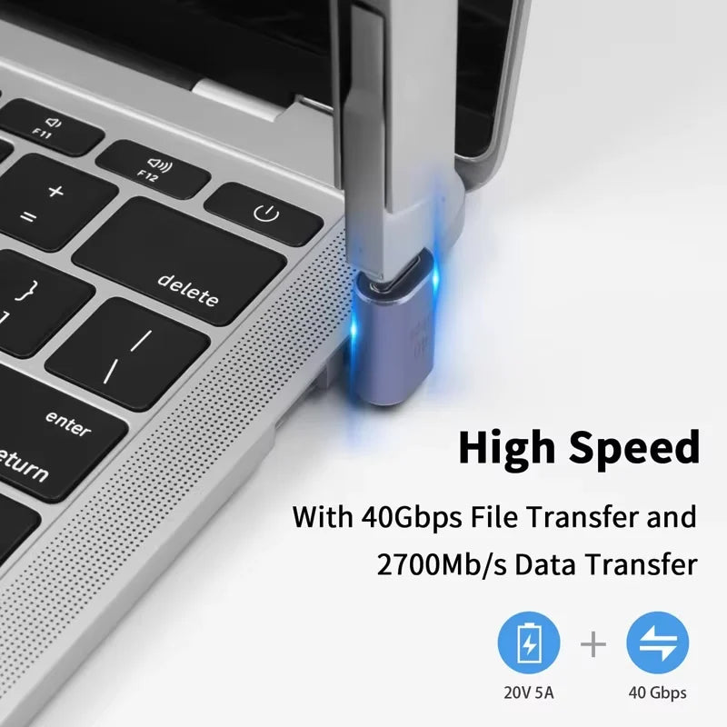 Adaptador USB-C 90° USB4 para Datos y Carga
