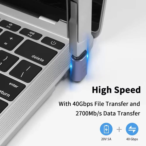 Adaptador USB-C 90° USB4 para Datos y Carga