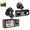 Dashcam 1080p de 3 Cámaras con Visión Nocturna IR