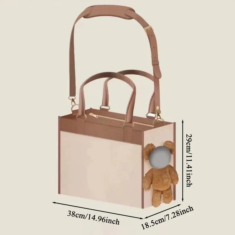Bolsa de Transporte de Cuero PU para Mascotas Pequeñas