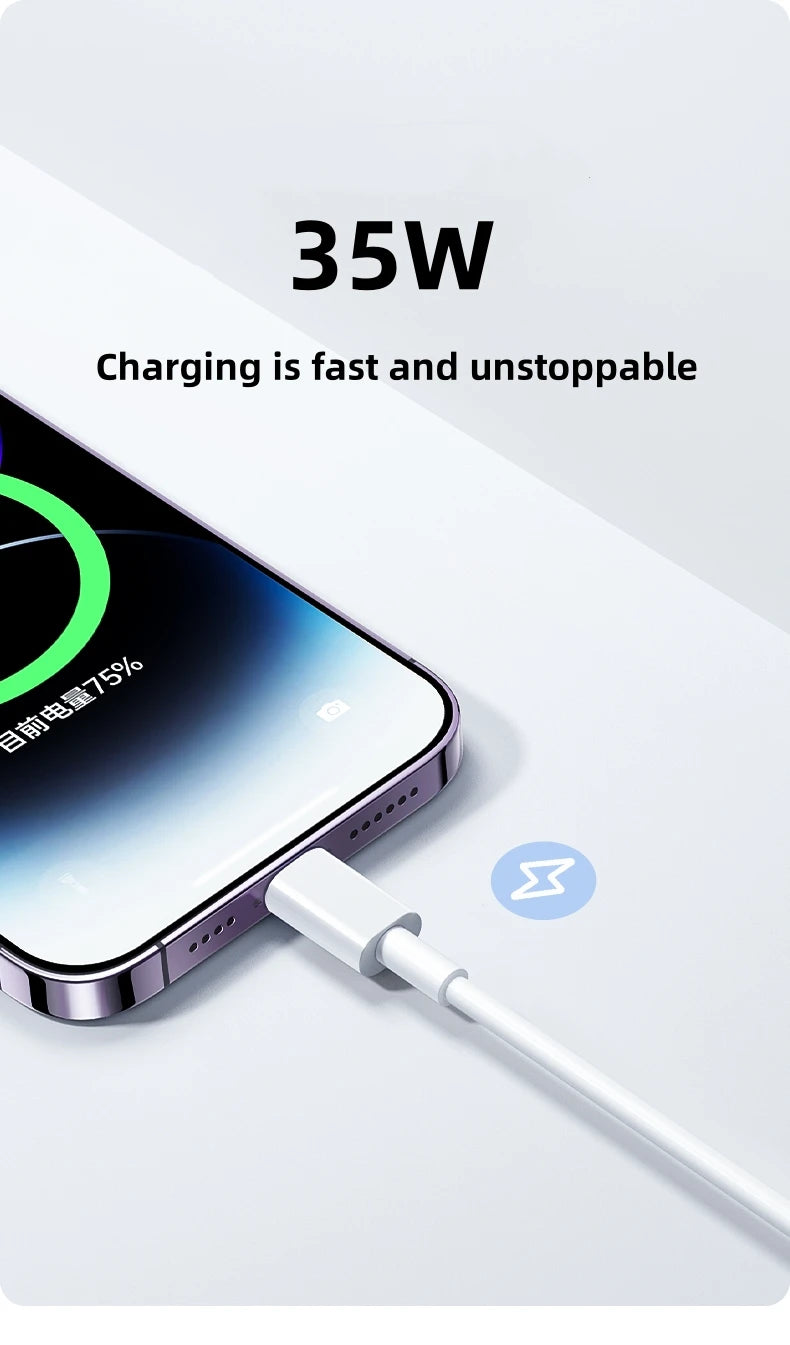 Cargador Rápido PD 35W USB Tipo C para iPhone