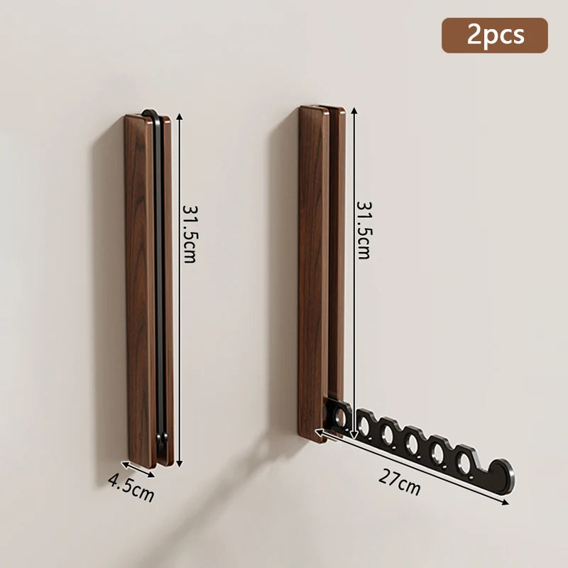Perchero Plegable de Madera para Pared