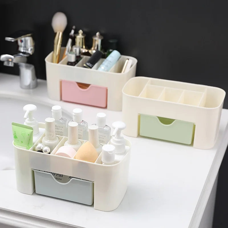 Organizador de Maquillaje con Cajón y 6 Compartimentos